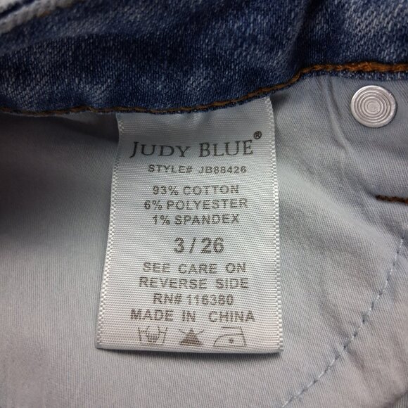 Judy Blue Control Top Skinny Jeans Women's Size 3/26 Light Wash Distressed - Picture 7 of 8